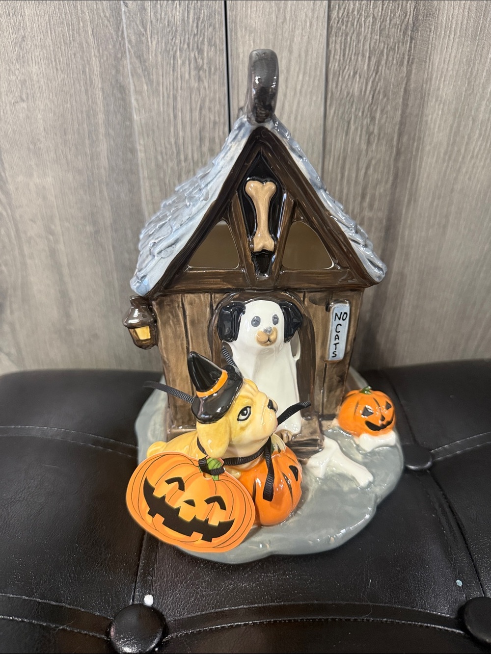 Blue Sky Clayworks Trick Or Treat Halloween Ghost Dog House By Heather Goldminc